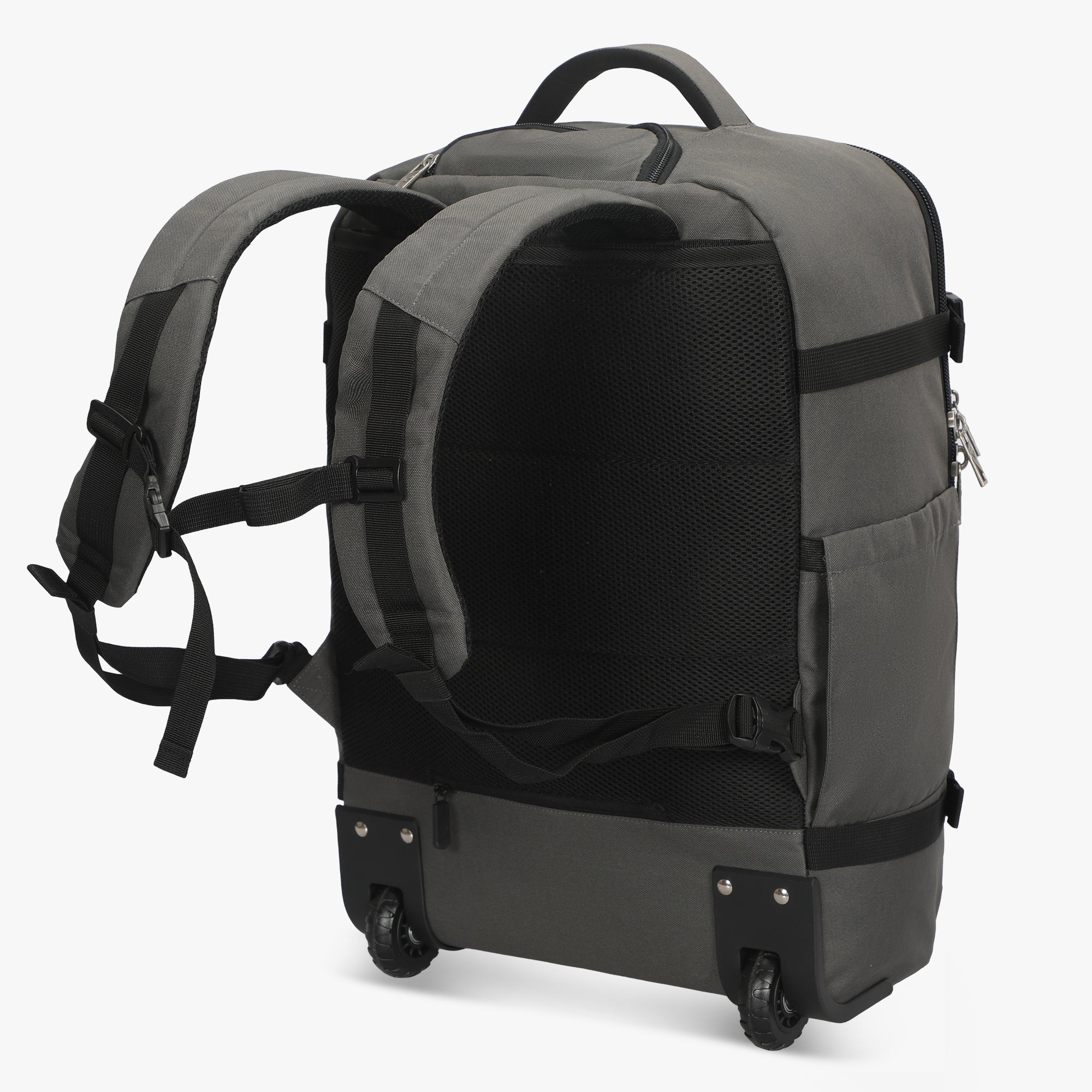 Hynes Eagle 42L Rolling Backpack Carry-On – 2-Wheel Travel Suitcase with Laptop Sleeve, TSA Approved