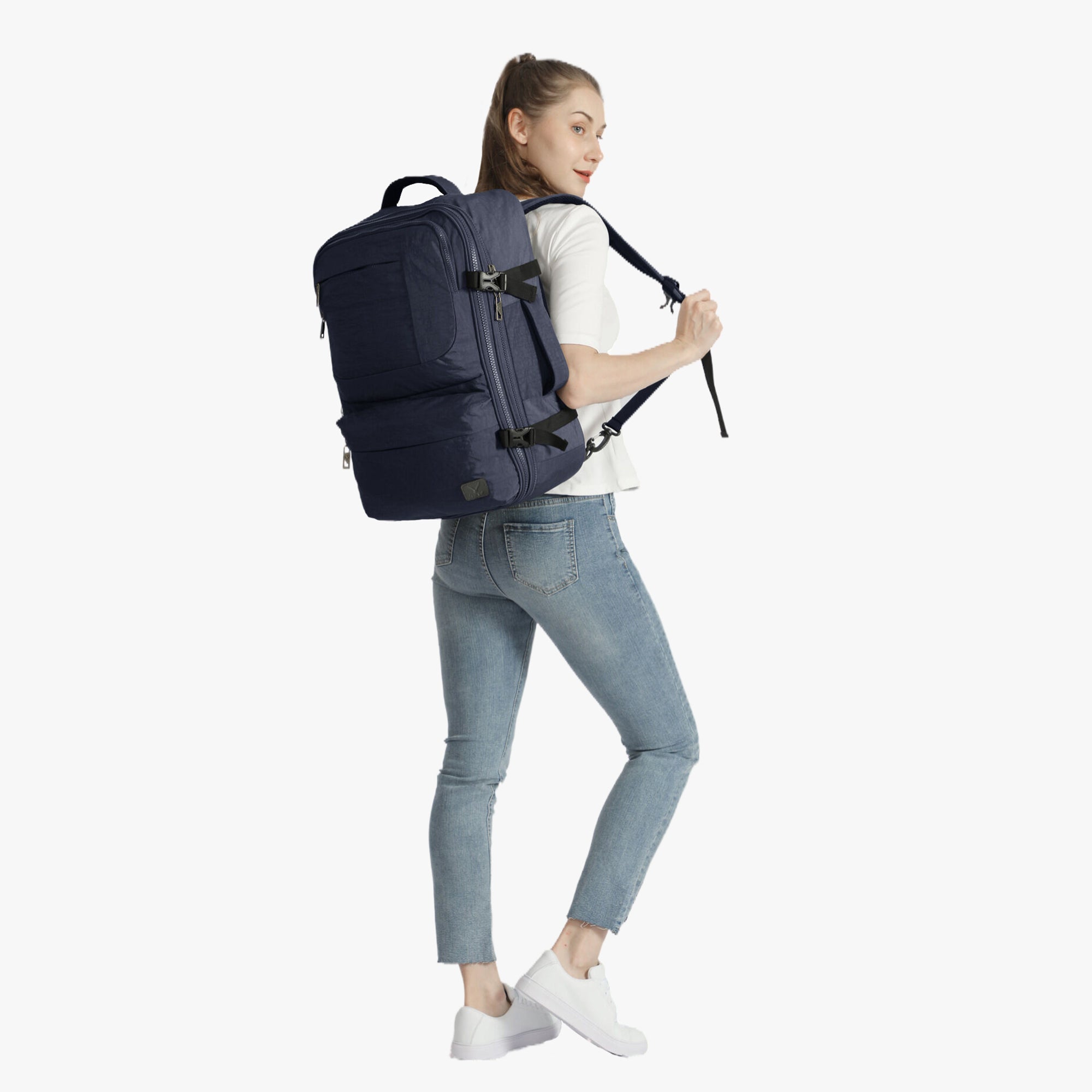 Hynes Eagle 44L Travel Backpack – Expandable Carry-On Luggage with Laptop Sleeve