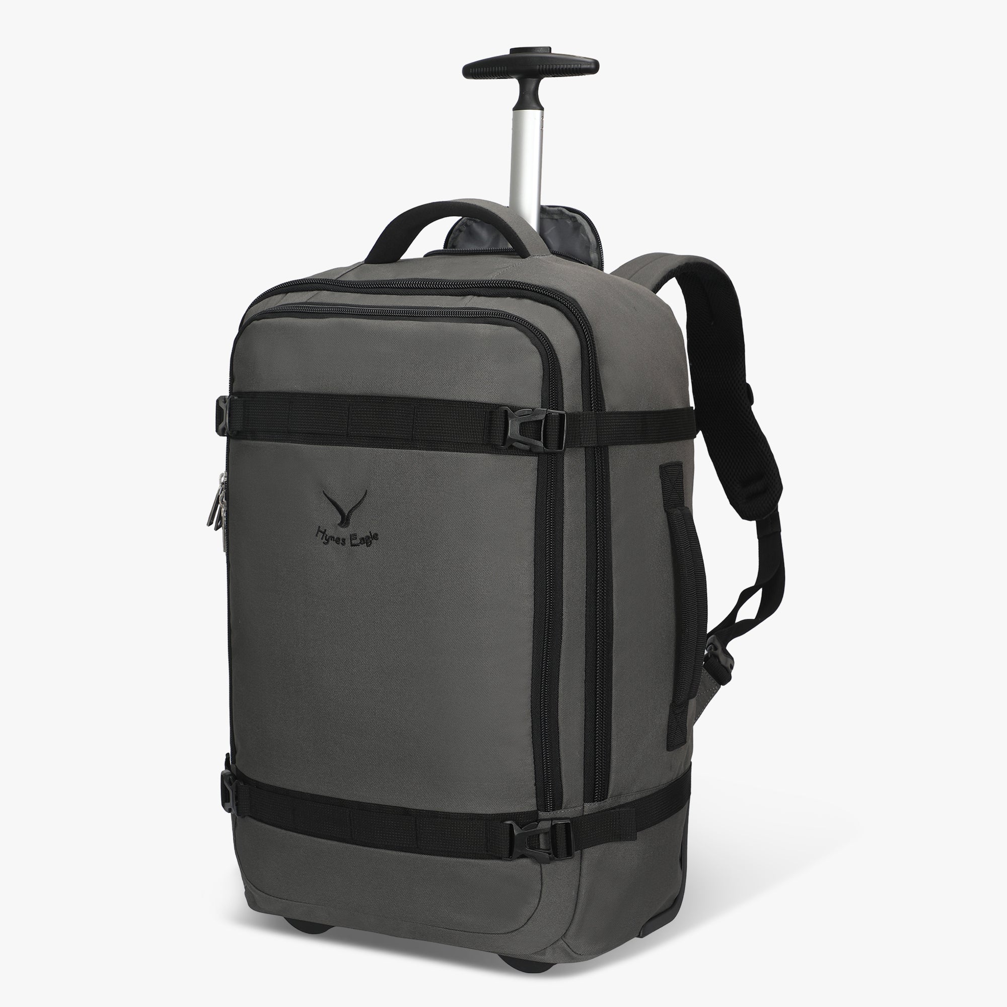 Hynes Eagle 42L Rolling Backpack Carry-On – 2-Wheel Travel Suitcase with Laptop Sleeve, TSA Approved