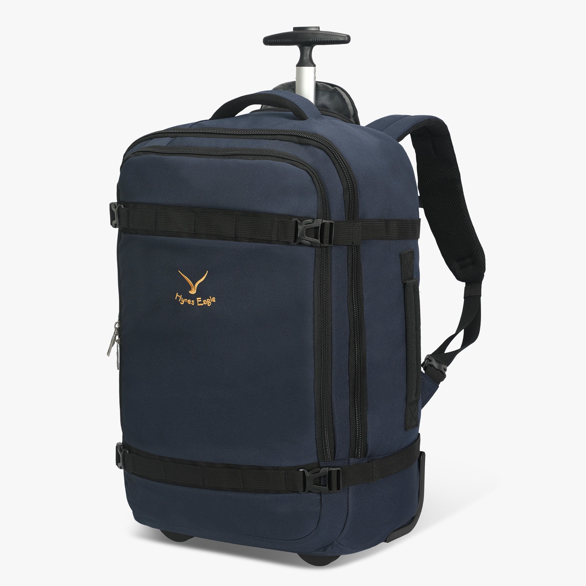 Hynes Eagle 42L Rolling Backpack Carry-On – 2-Wheel Travel Suitcase with Laptop Sleeve, TSA Approved