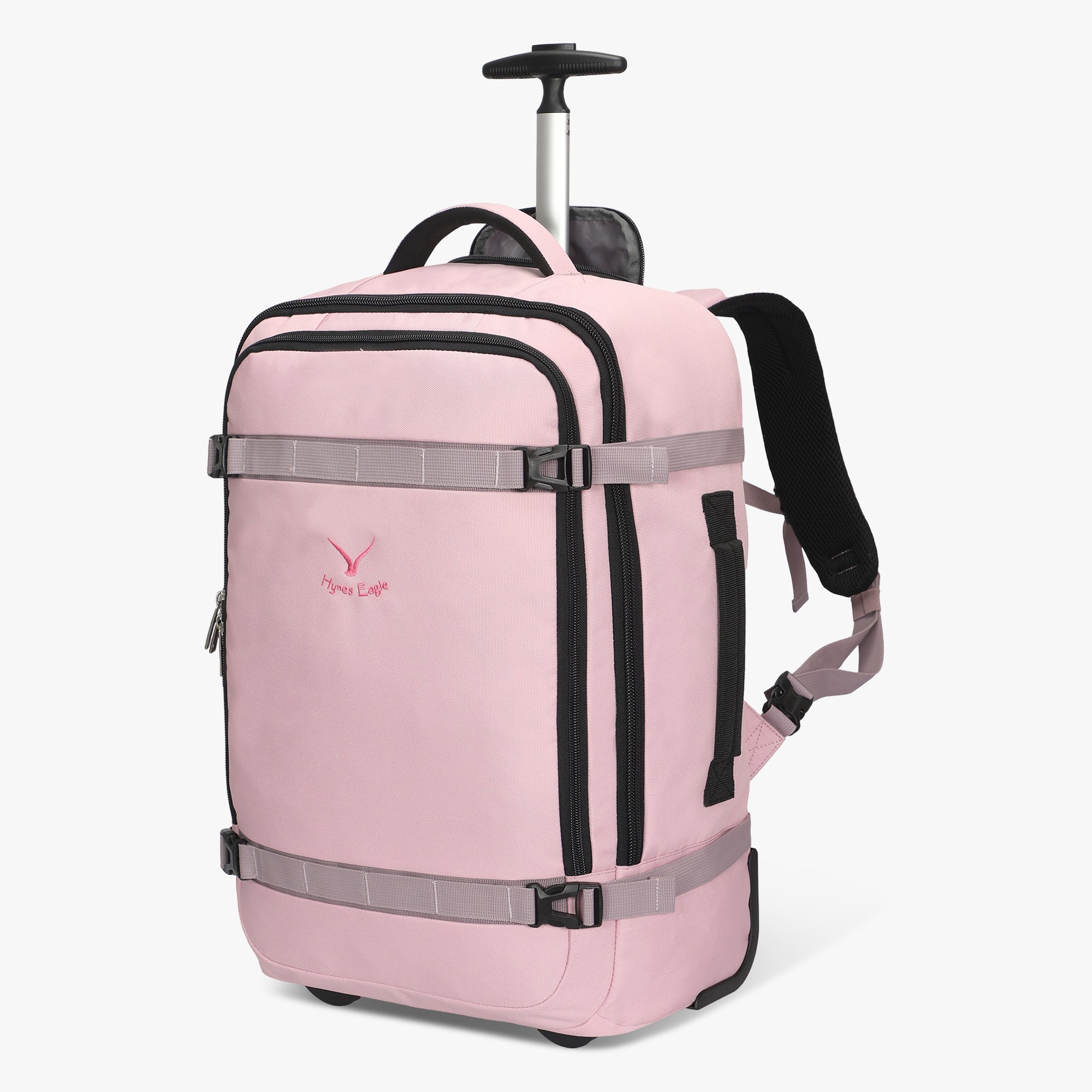 Hynes Eagle 42L Rolling Backpack Carry-On – 2-Wheel Travel Suitcase with Laptop Sleeve, TSA Approved