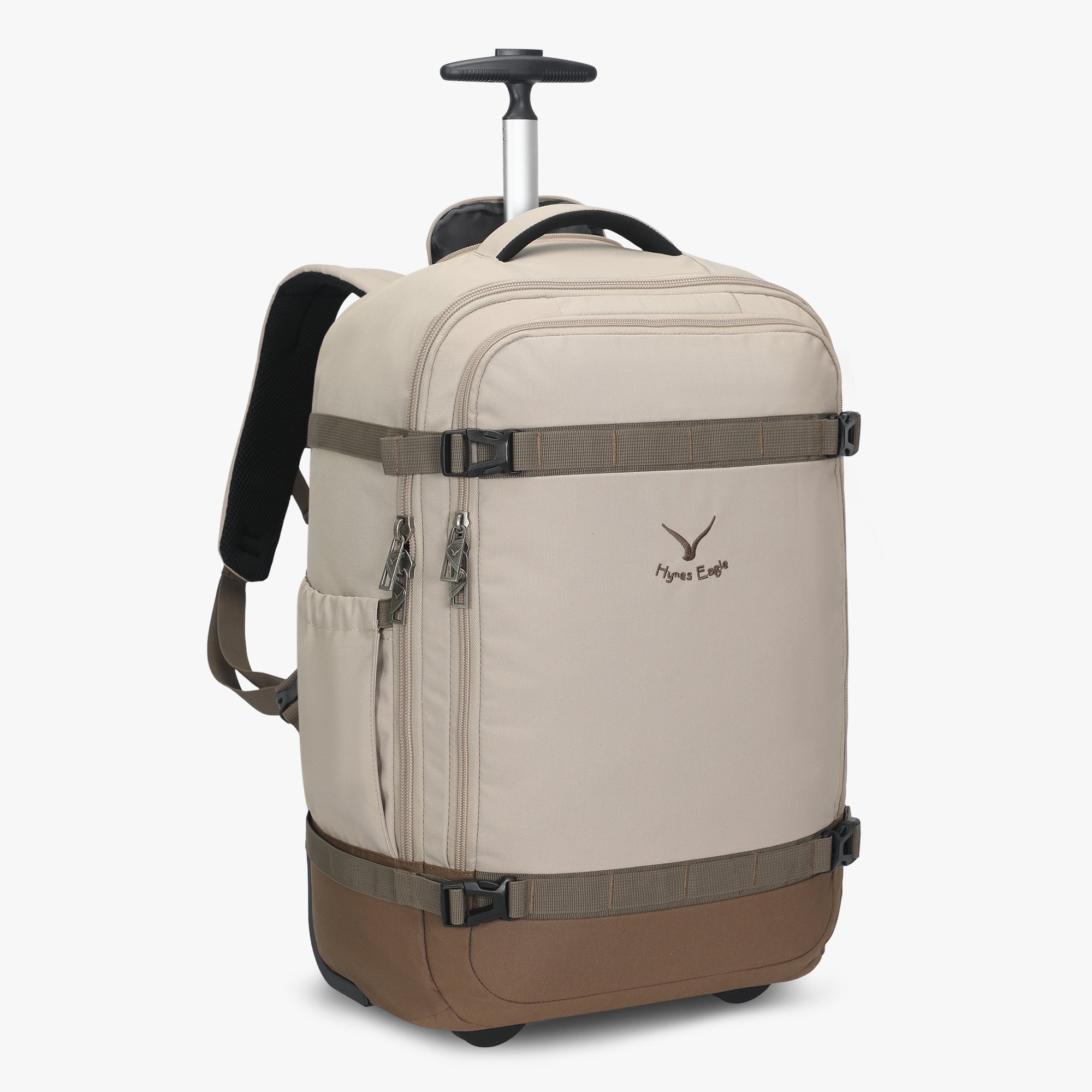 Hynes Eagle 42L Rolling Backpack Carry-On – 2-Wheel Travel Suitcase with Laptop Sleeve, TSA Approved