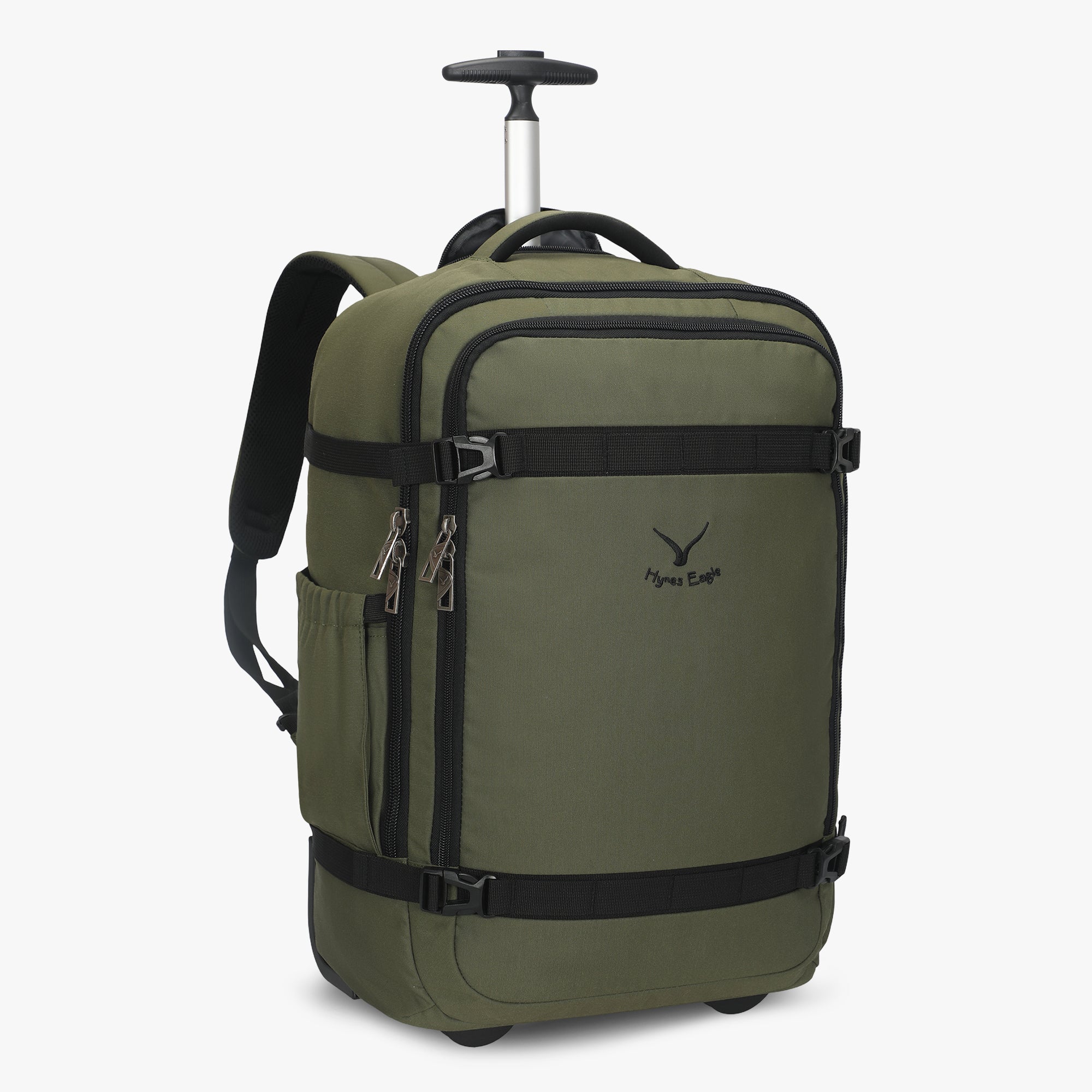 Hynes Eagle 42L Rolling Backpack Carry-On – 2-Wheel Travel Suitcase with Laptop Sleeve, TSA Approved