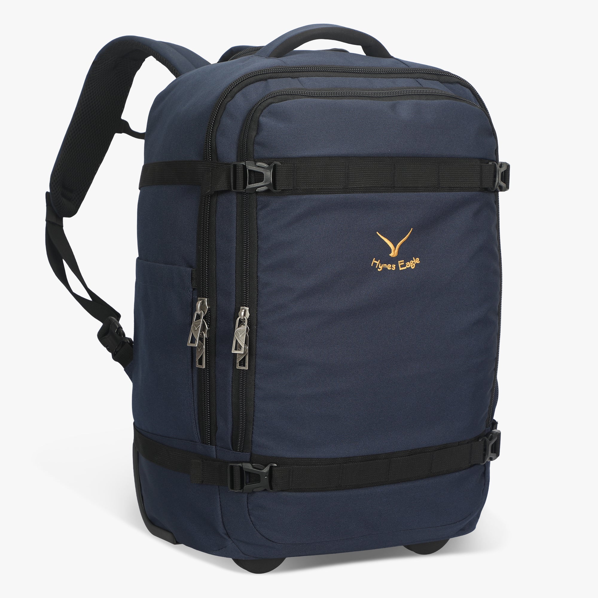 Hynes Eagle 42L Rolling Backpack Carry-On – 2-Wheel Travel Suitcase with Laptop Sleeve, TSA Approved