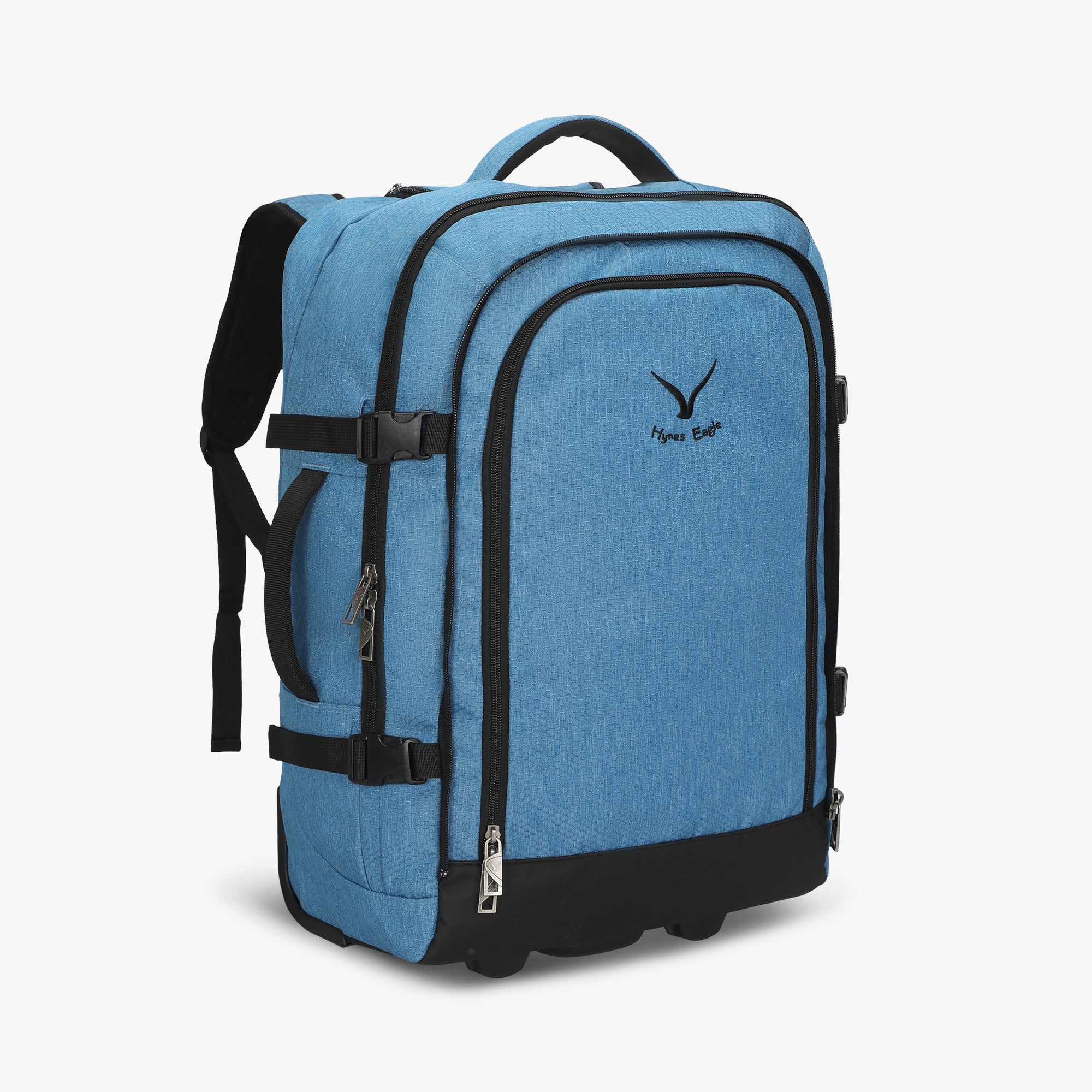 Hynes Eagle 63L Rolling Backpack x 3-Piece Packing Cube Set – 3-in-1 Travel Luggage with USB Port