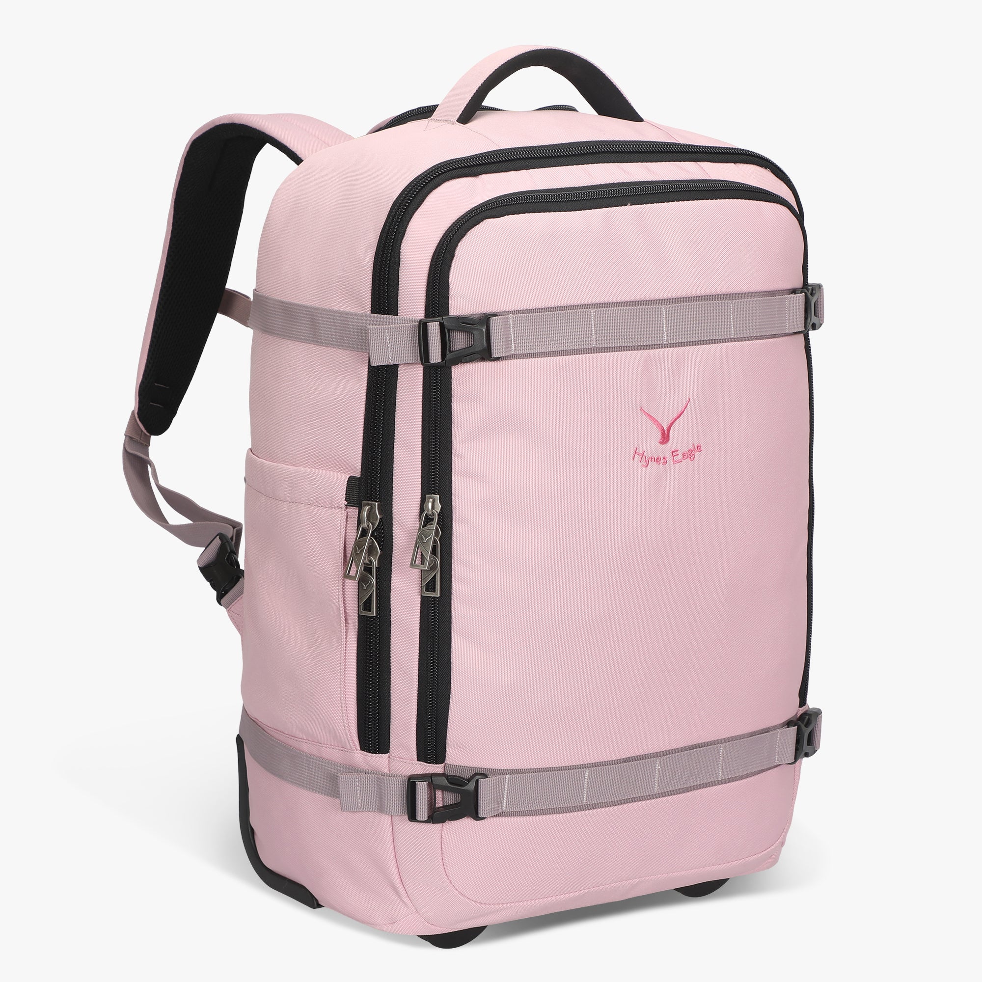 Hynes Eagle 42L Rolling Backpack Carry-On – 2-Wheel Travel Suitcase with Laptop Sleeve, TSA Approved