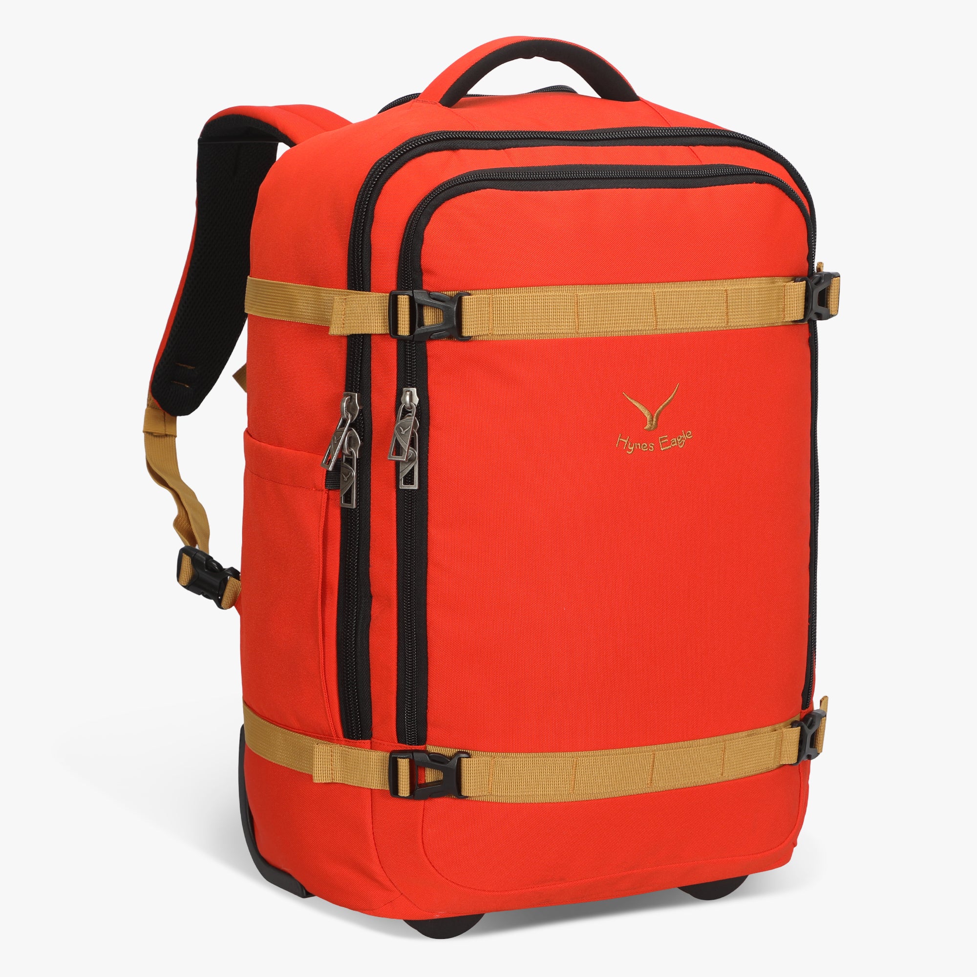 Hynes Eagle 42L Rolling Backpack Carry-On – 2-Wheel Travel Suitcase with Laptop Sleeve, TSA Approved