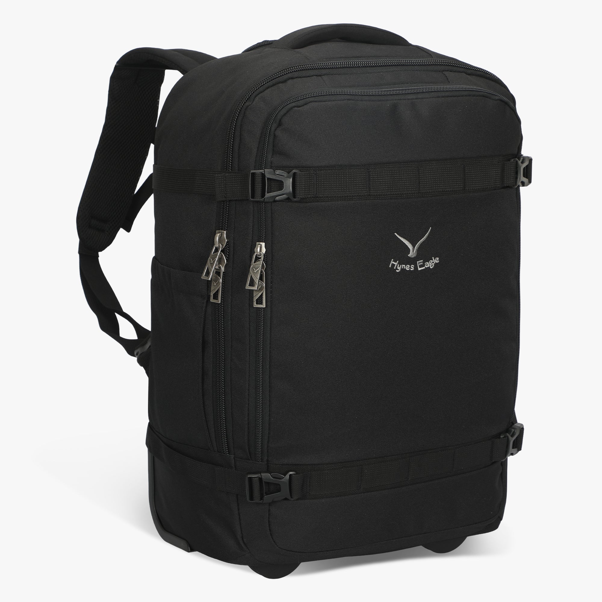 Hynes Eagle 42L Rolling Backpack Carry-On – 2-Wheel Travel Suitcase with Laptop Sleeve, TSA Approved