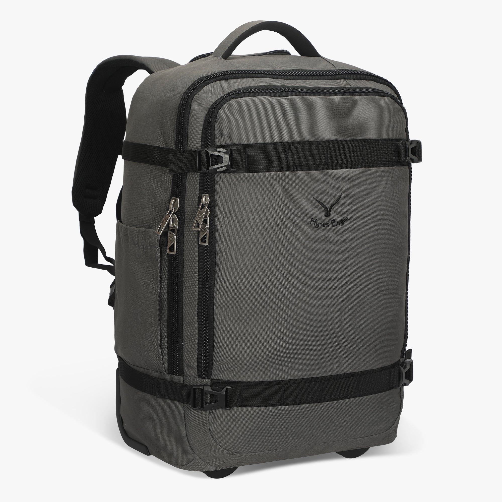 Hynes Eagle 42L Rolling Backpack Carry-On – 2-Wheel Travel Suitcase with Laptop Sleeve, TSA Approved