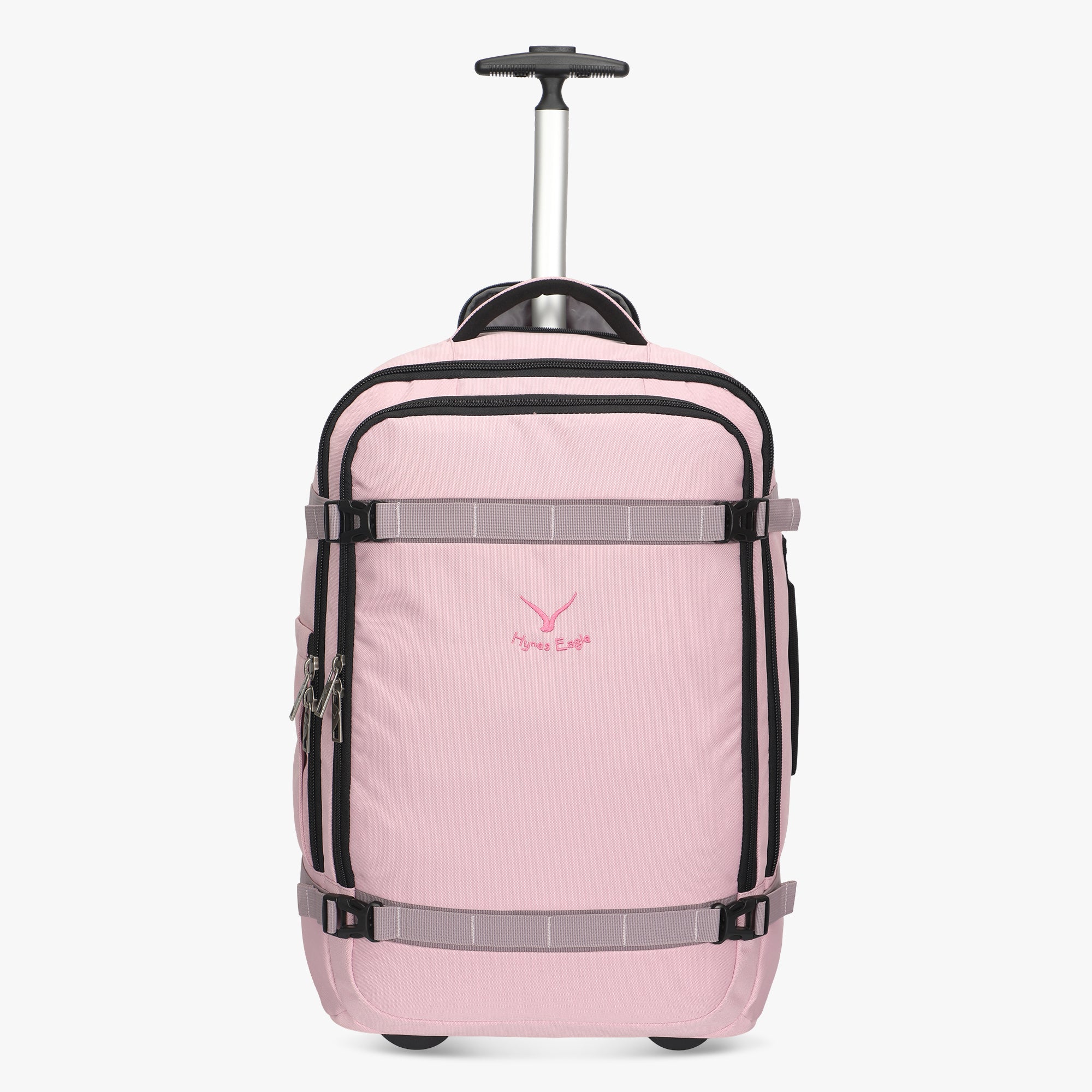 Hynes Eagle 42L Rolling Backpack – 2-Wheel Carry-On Luggage – Convertible Backpack Travel Bag + Puffer Wristlet Wallet