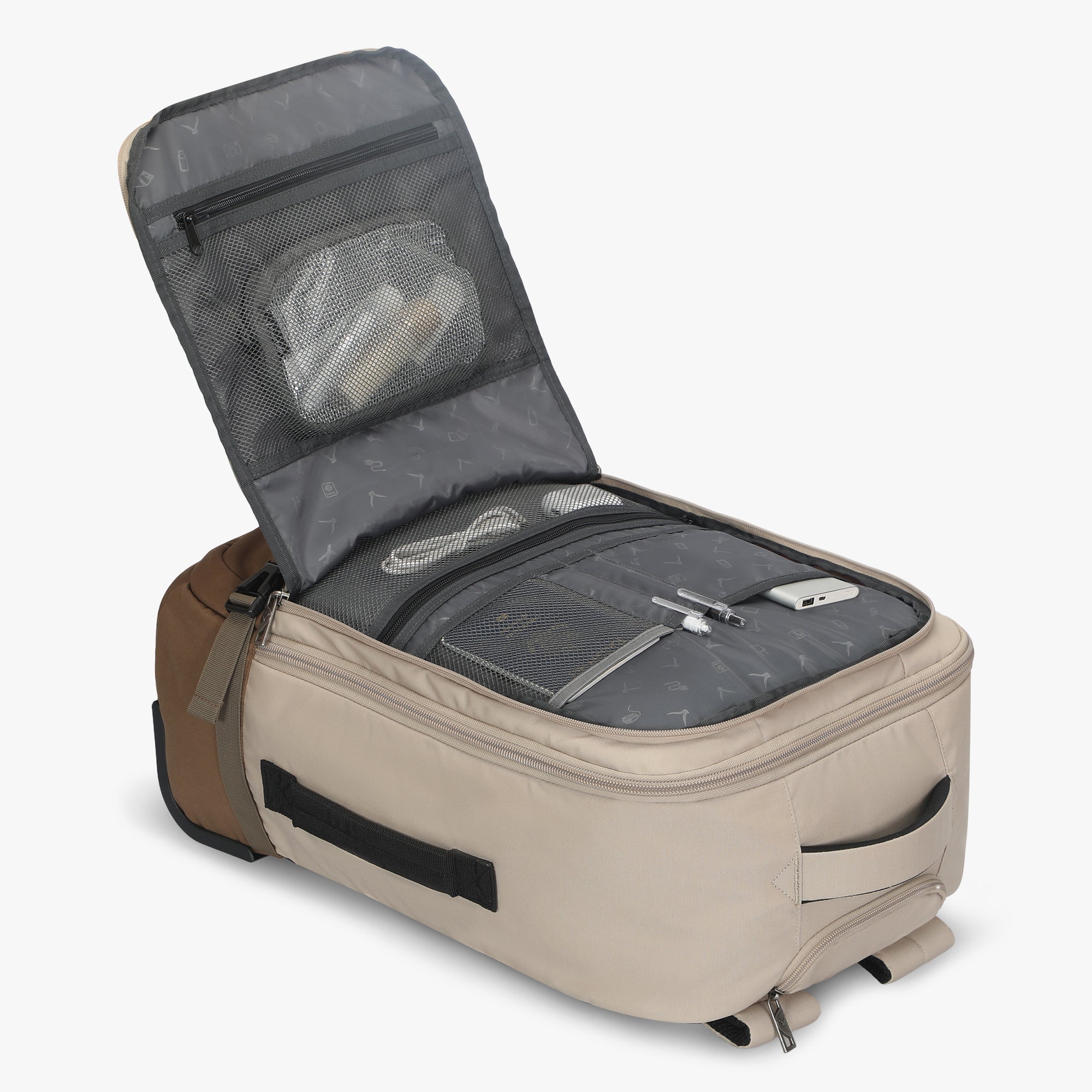 Hynes Eagle 42L Rolling Backpack Carry-On – 2-Wheel Travel Suitcase with Laptop Sleeve, TSA Approved