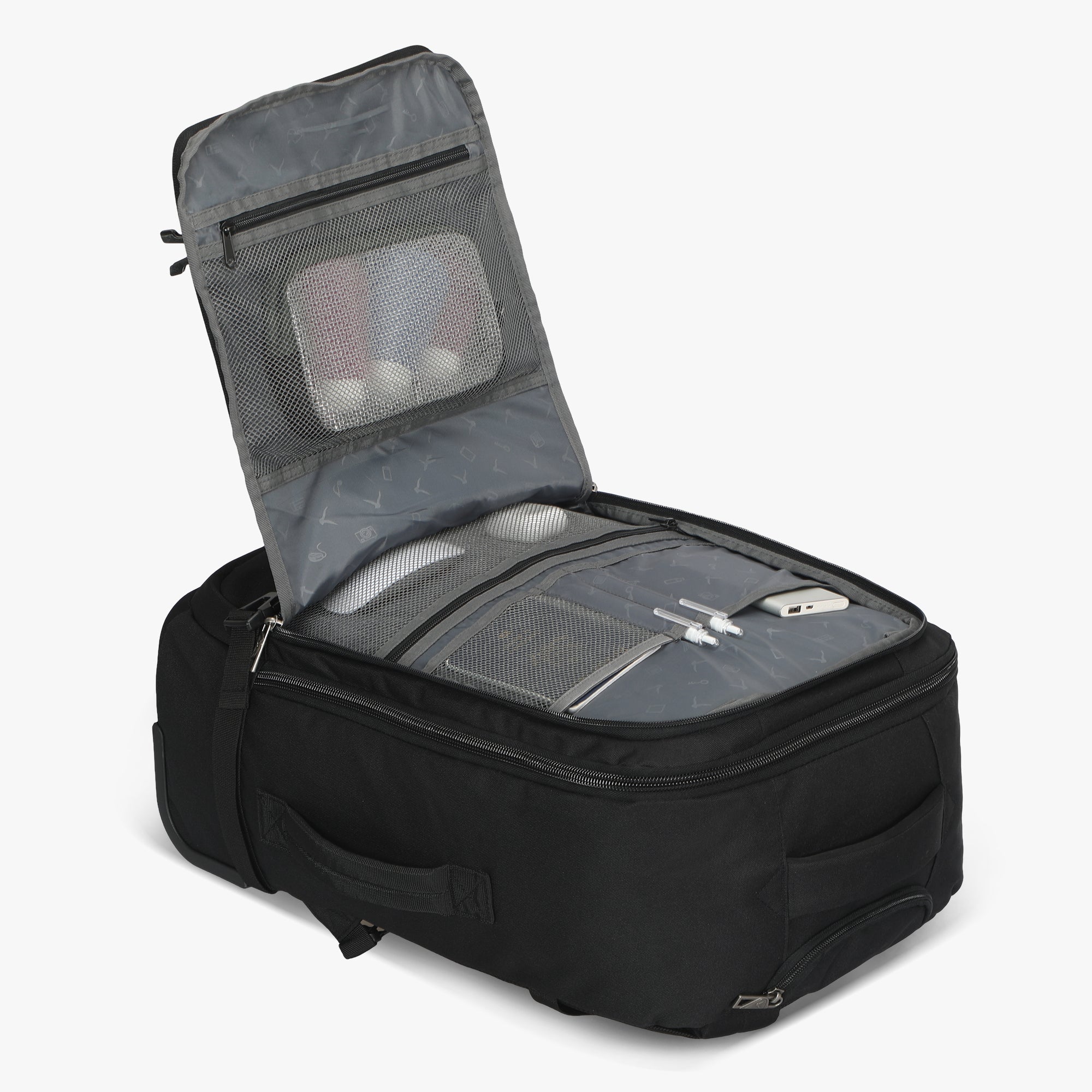 Hynes Eagle 42L Rolling Backpack Carry-On – 2-Wheel Travel Suitcase with Laptop Sleeve, TSA Approved