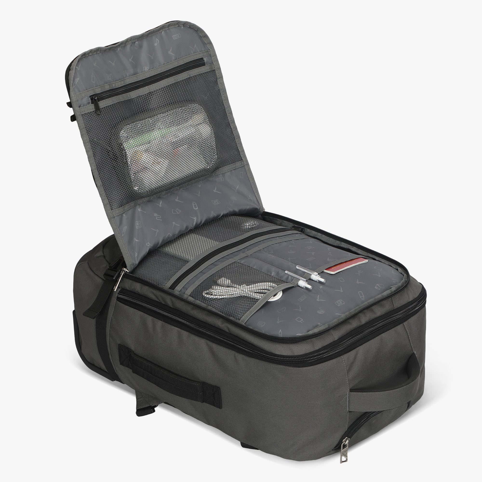 Hynes Eagle 42L Rolling Backpack Carry-On – 2-Wheel Travel Suitcase with Laptop Sleeve, TSA Approved