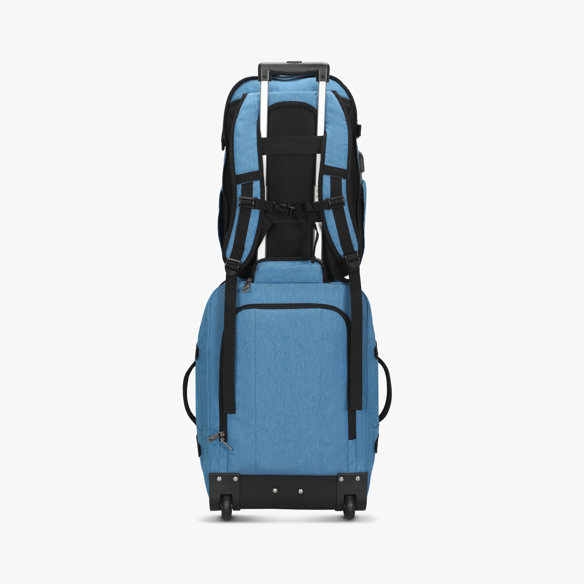 Hynes Eagle 63L Rolling Backpack x 3-Piece Packing Cube Set – 3-in-1 Travel Luggage with USB Port