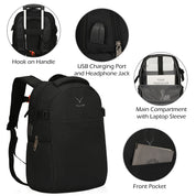 Hynes Eagle 63L Rolling Backpack x 3-Piece Packing Cube Set – 3-in-1 Travel Luggage with USB Port