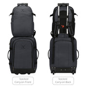 Hynes Eagle 63L Rolling Backpack x 3-Piece Packing Cube Set – 3-in-1 Travel Luggage with USB Port