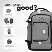 Hynes Eagle 40L Hybrid Carry-On Travel Backpack – Flight-Approved Weekender with Laptop Sleeve, Compression Straps & Water-Resistant Design