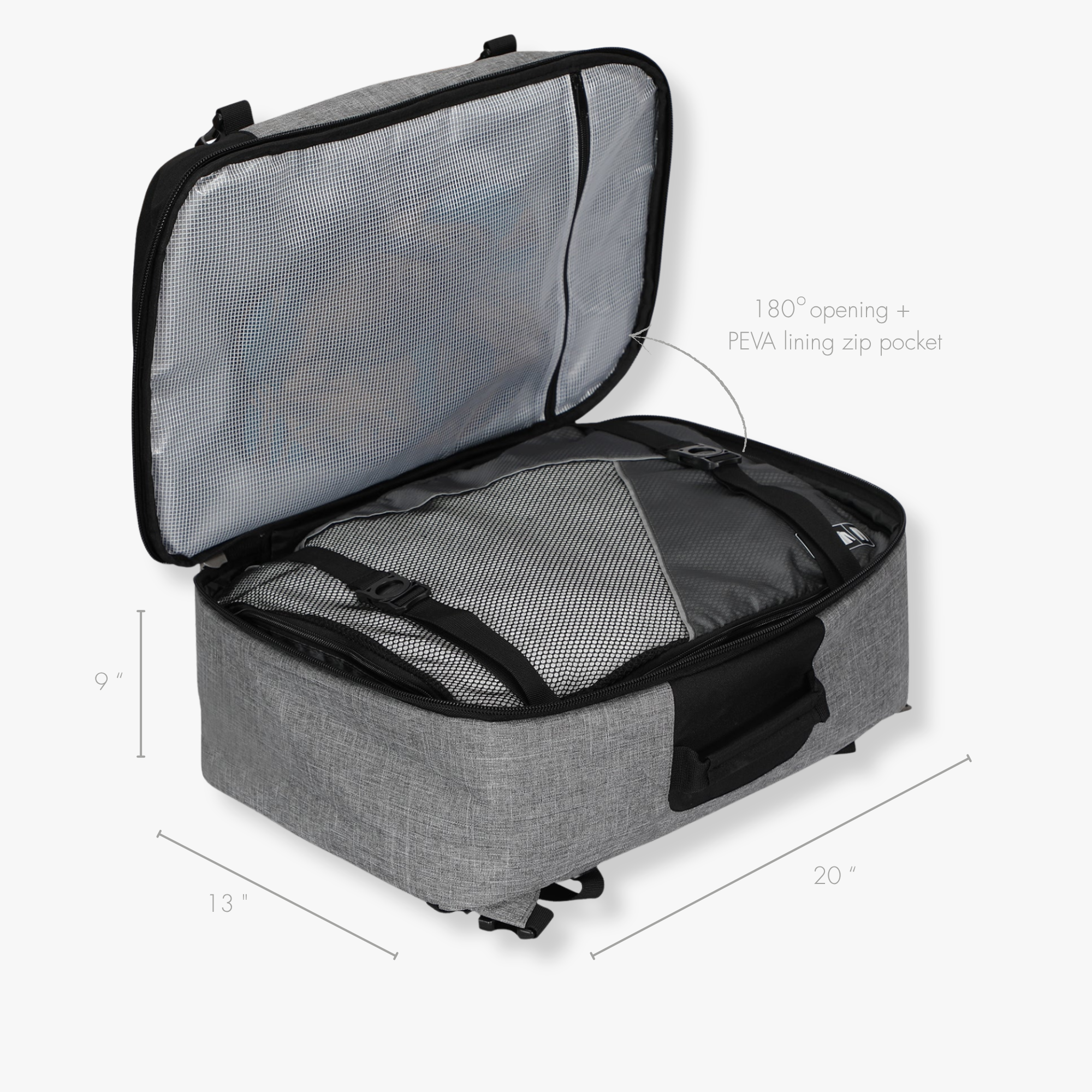 Hynes Eagle 40L Carry-On Travel Backpack – Flight-Approved Personal Item with 15" Laptop Sleeve, Compression Straps & Water-Resistant Design