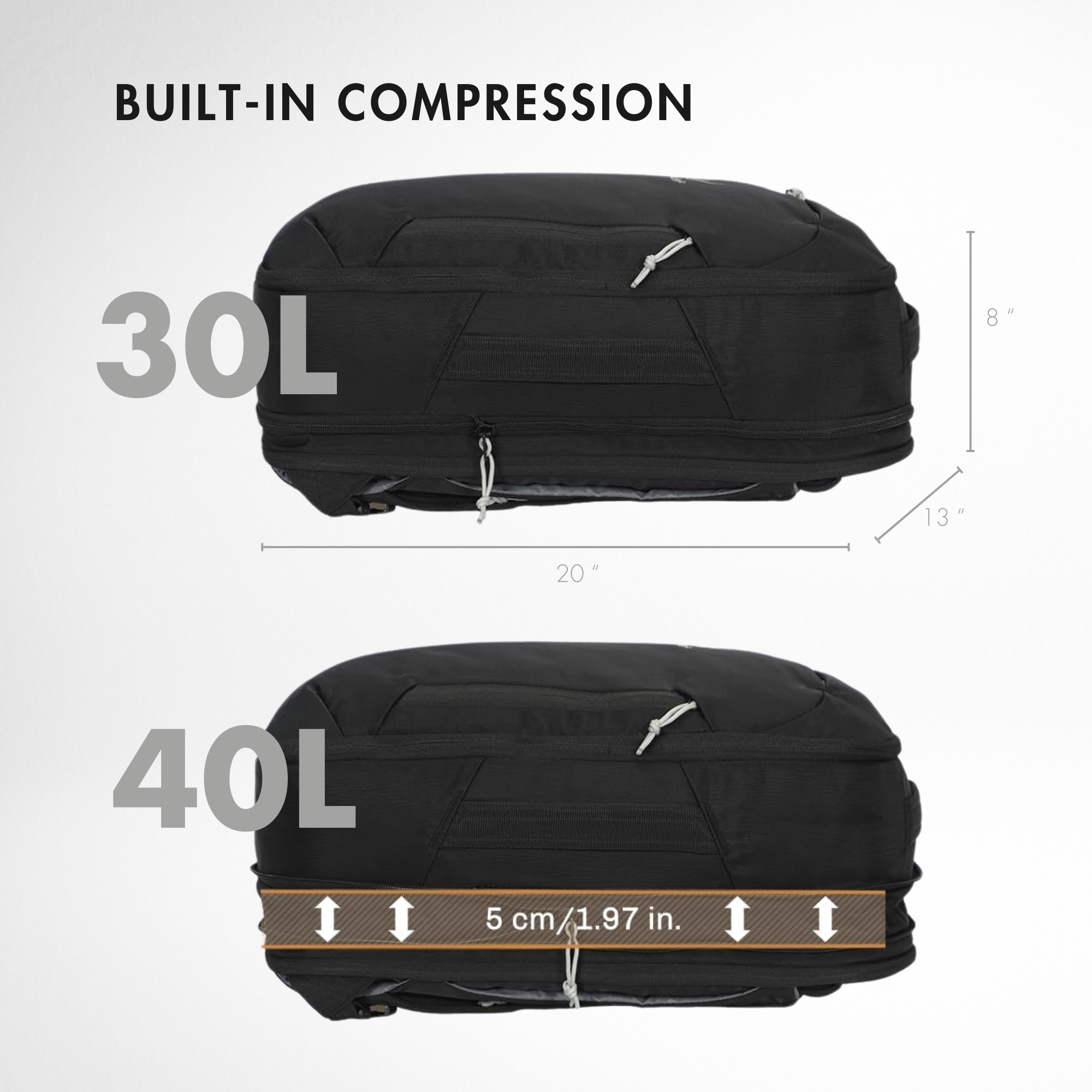 Hynes Eagle Expandable Travel Backpack – 40L Carry-On with 17" Laptop Sleeve & Anti-Theft Pockets