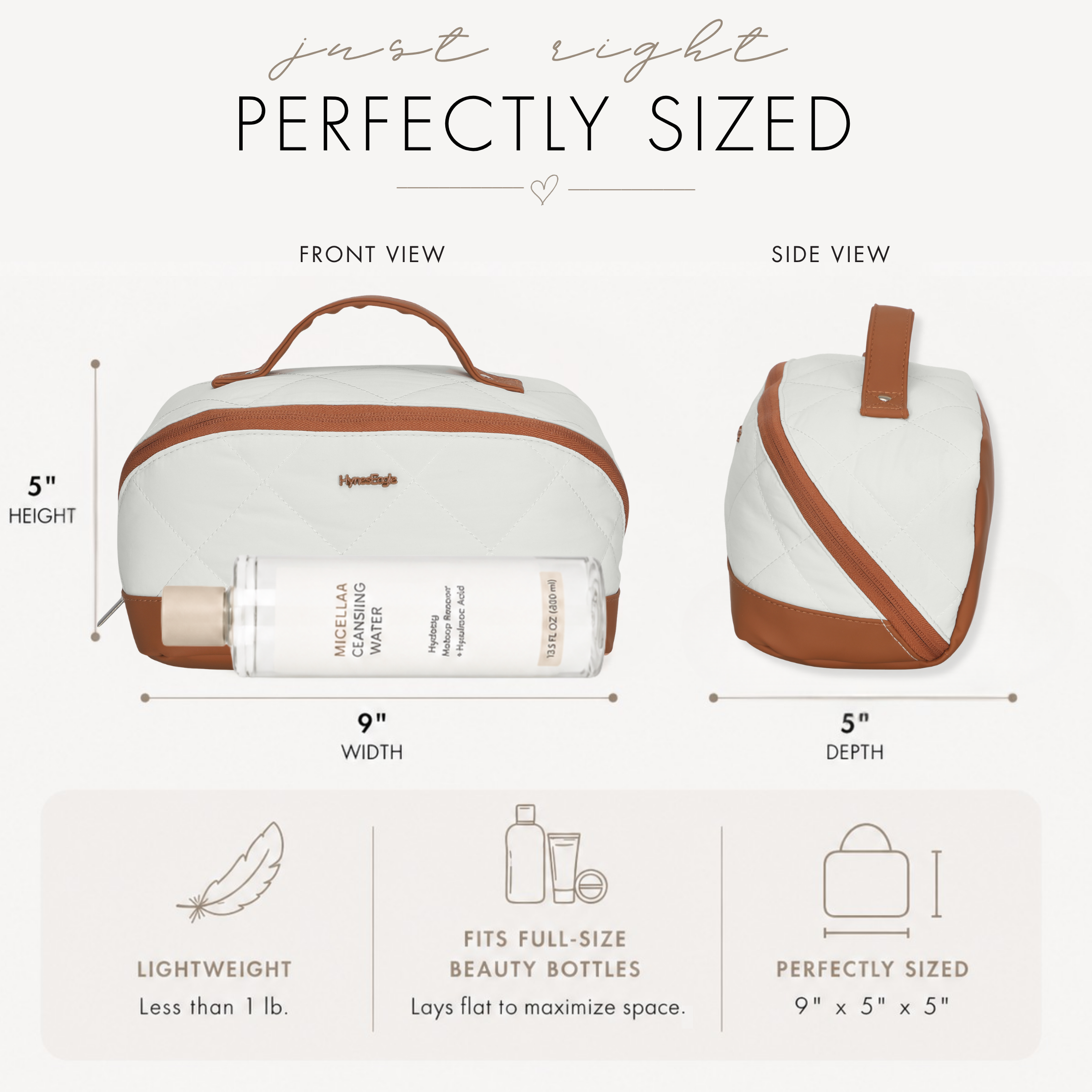 Quilted Makeup Bag Organizer – Structured Base – Hynes Eagle