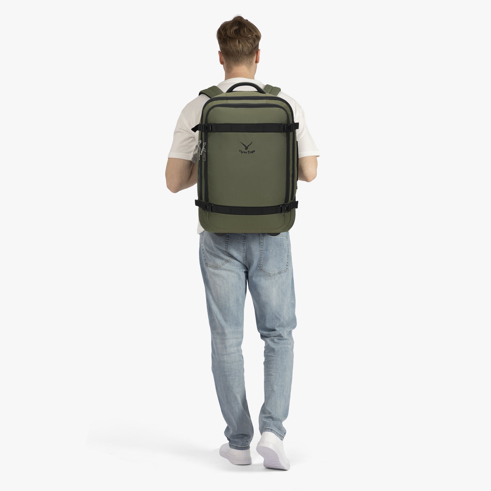 Hynes Eagle 42L Rolling Backpack – 2-Wheel Carry-On Luggage – Convertible Backpack Travel Bag with Laptop Sleeve