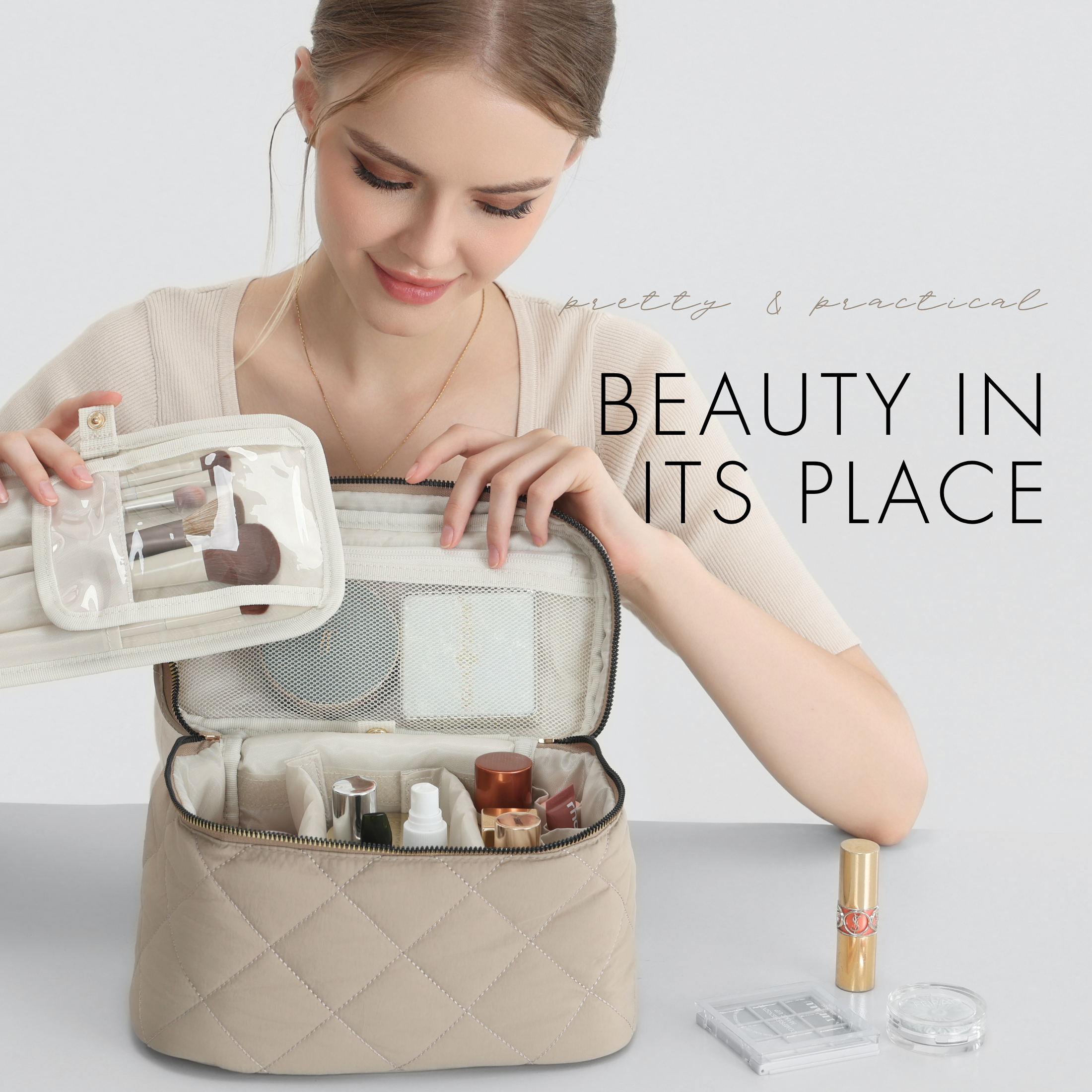 Quilted Top Handle Makeup Bag – Hynes Eagle