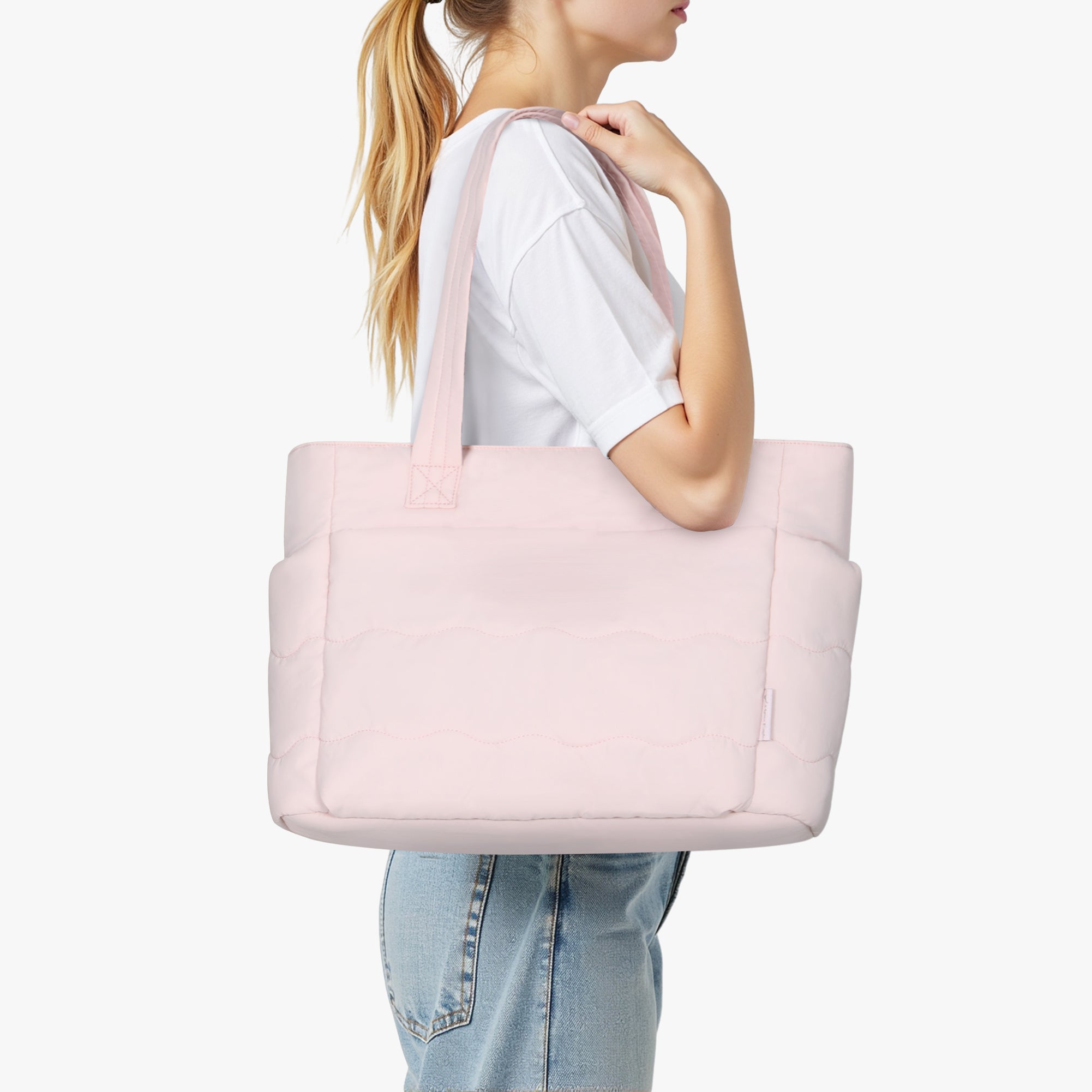 Hynes Eagle 20L Puffy Tote Bag – Lightweight Water-Resistant Work & Gym Bag with Laptop Sleeve, Luggage Strap & Smart Pockets