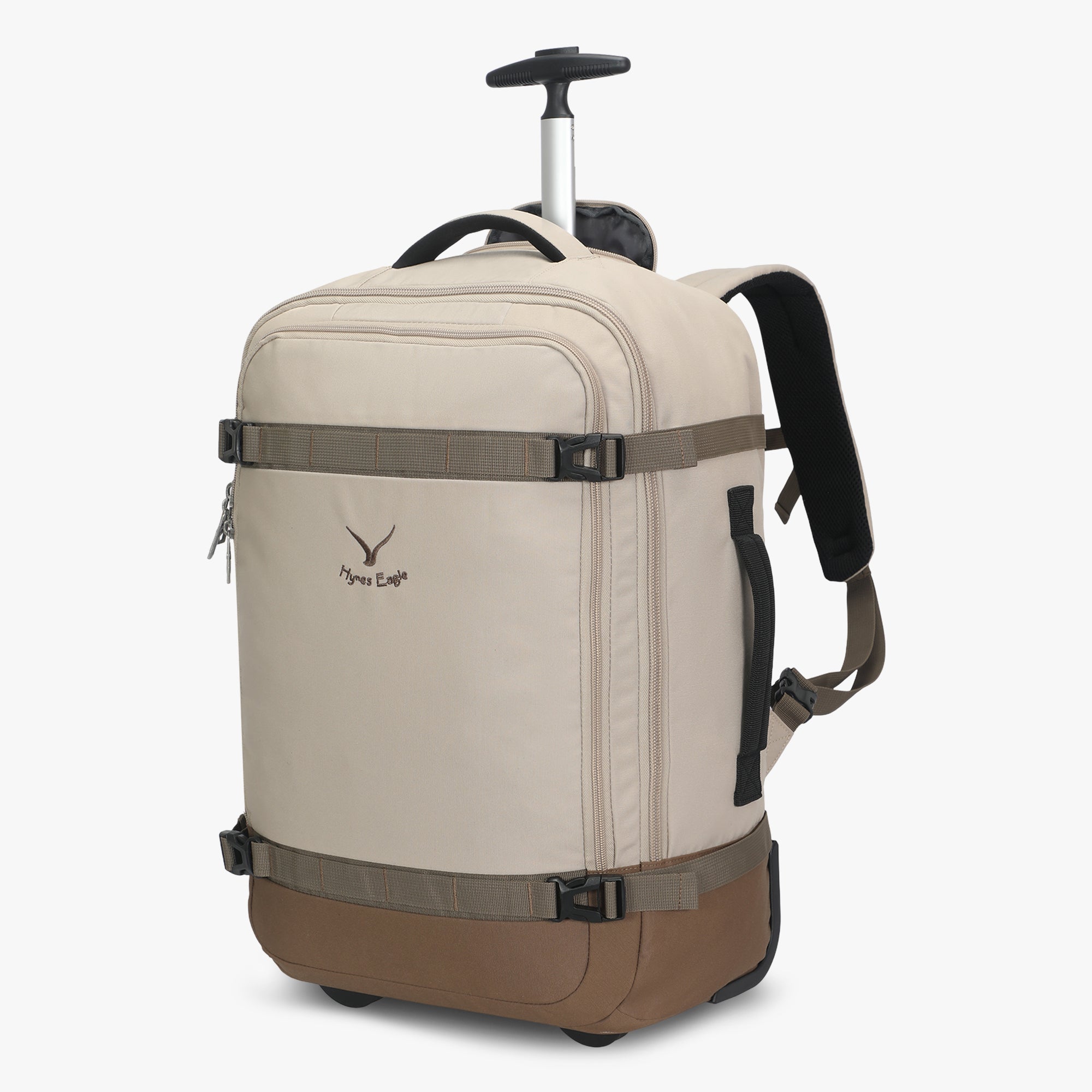 Hynes Eagle 42L Rolling Backpack – 2-Wheel Carry-On Luggage – Convertible Backpack Travel Bag with Laptop Sleeve