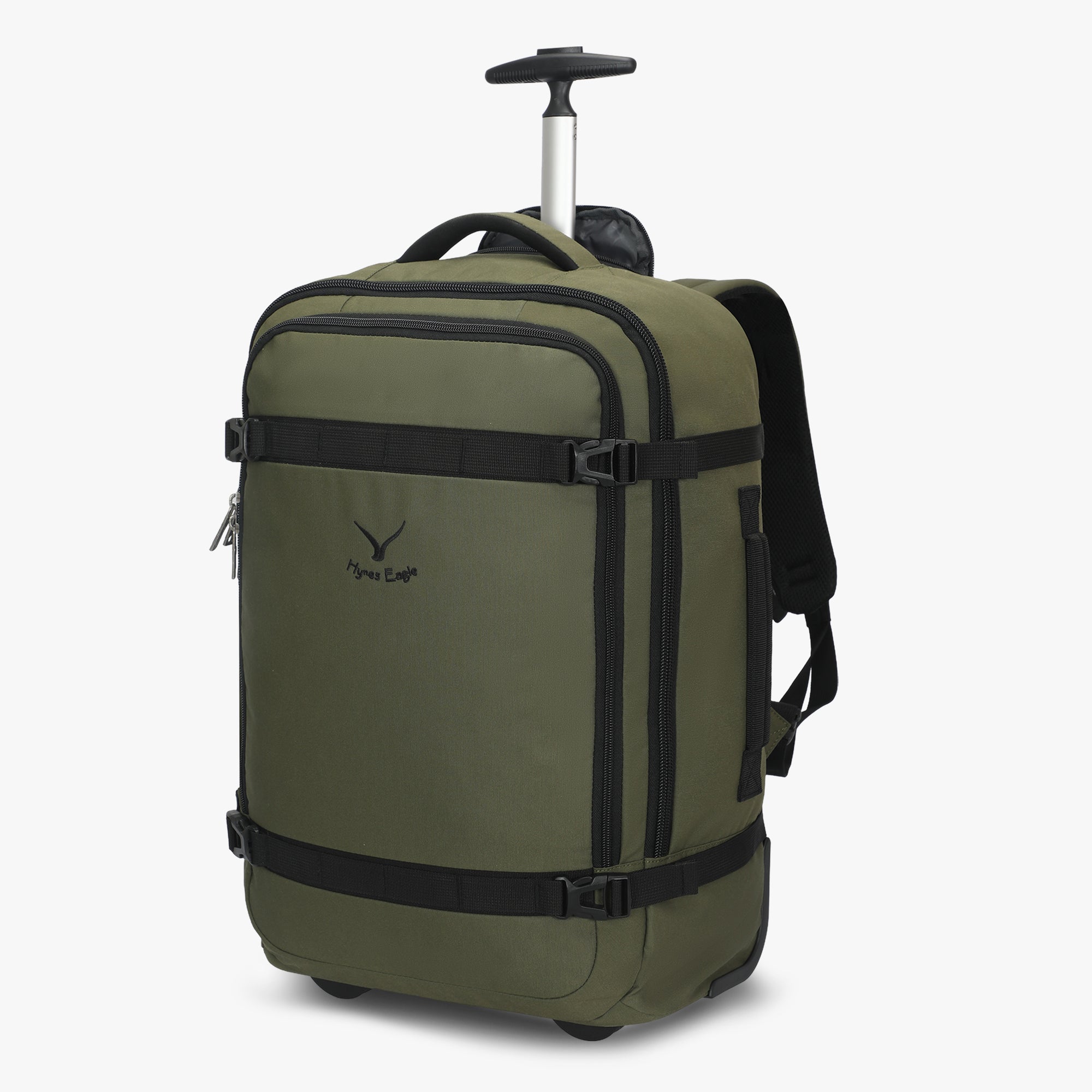 Hynes Eagle 42L Rolling Backpack – 2-Wheel Carry-On Luggage – Convertible Backpack Travel Bag with Laptop Sleeve