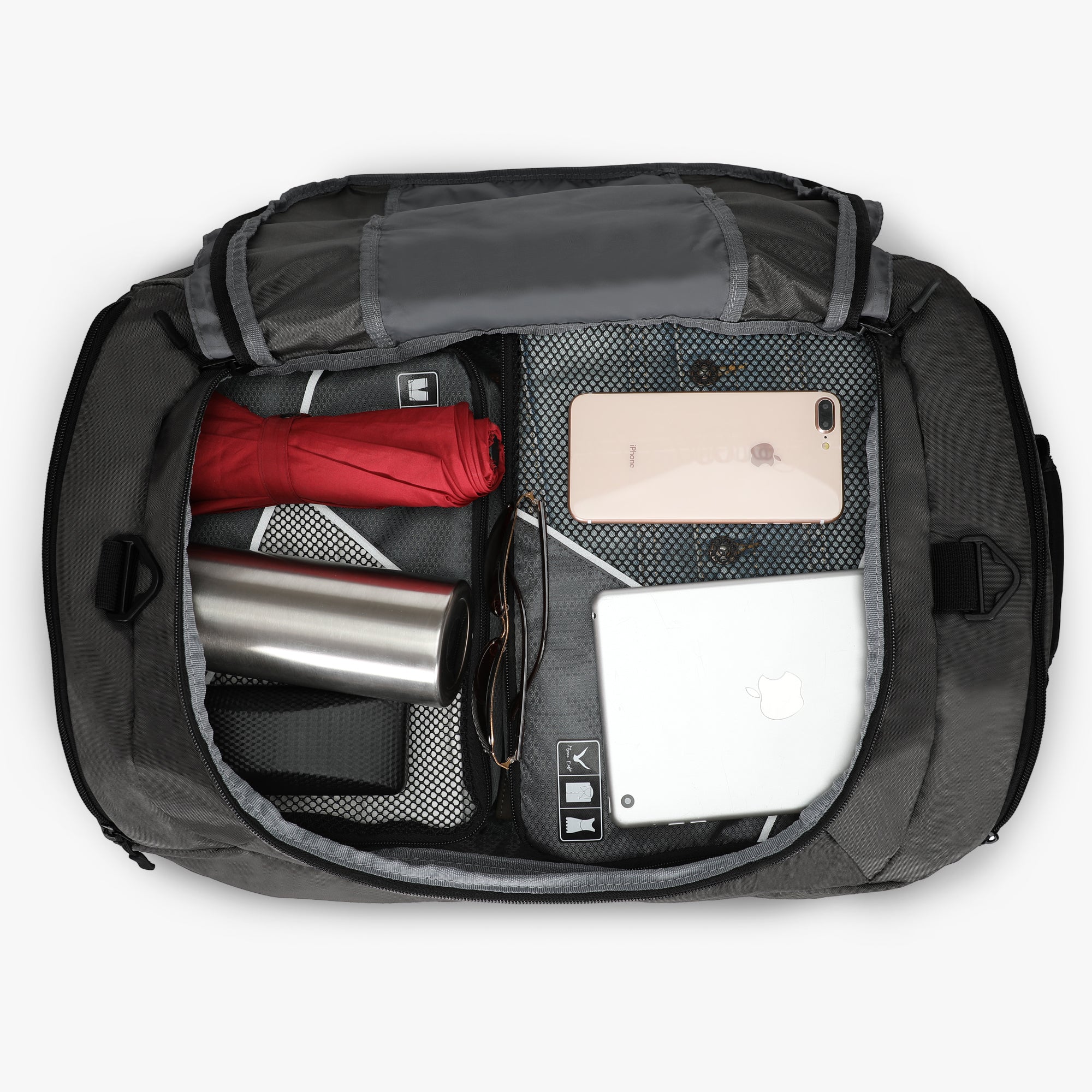 65L Convertible Duffel Backpack-Grey
