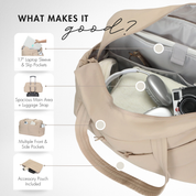 Hynes Eagle 31L Lightweight Weekender Travel Bag – Water-Resistant Carry-On Duffel with Laptop Sleeve, Shoe Pocket & Crossbody Strap