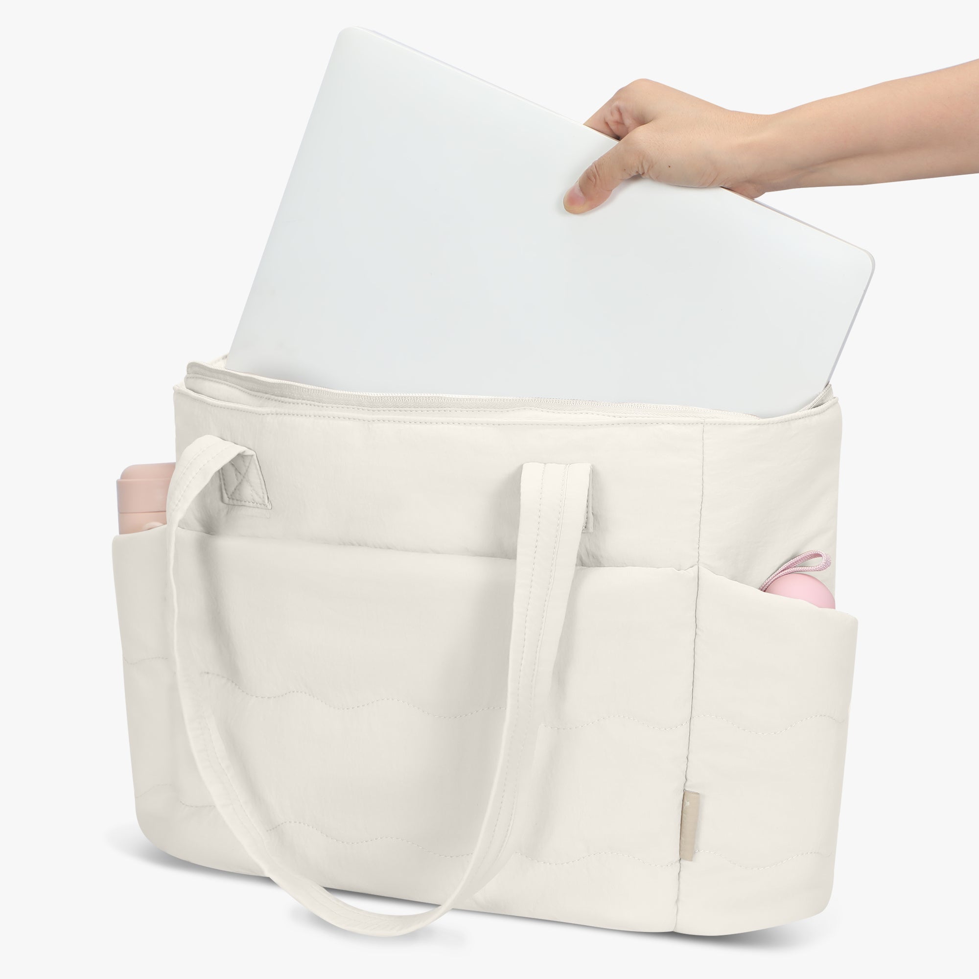 Hynes Eagle 20L Puffy Tote Bag – Lightweight Water-Resistant Work & Gym Bag with Laptop Sleeve, Luggage Strap & Smart Pockets