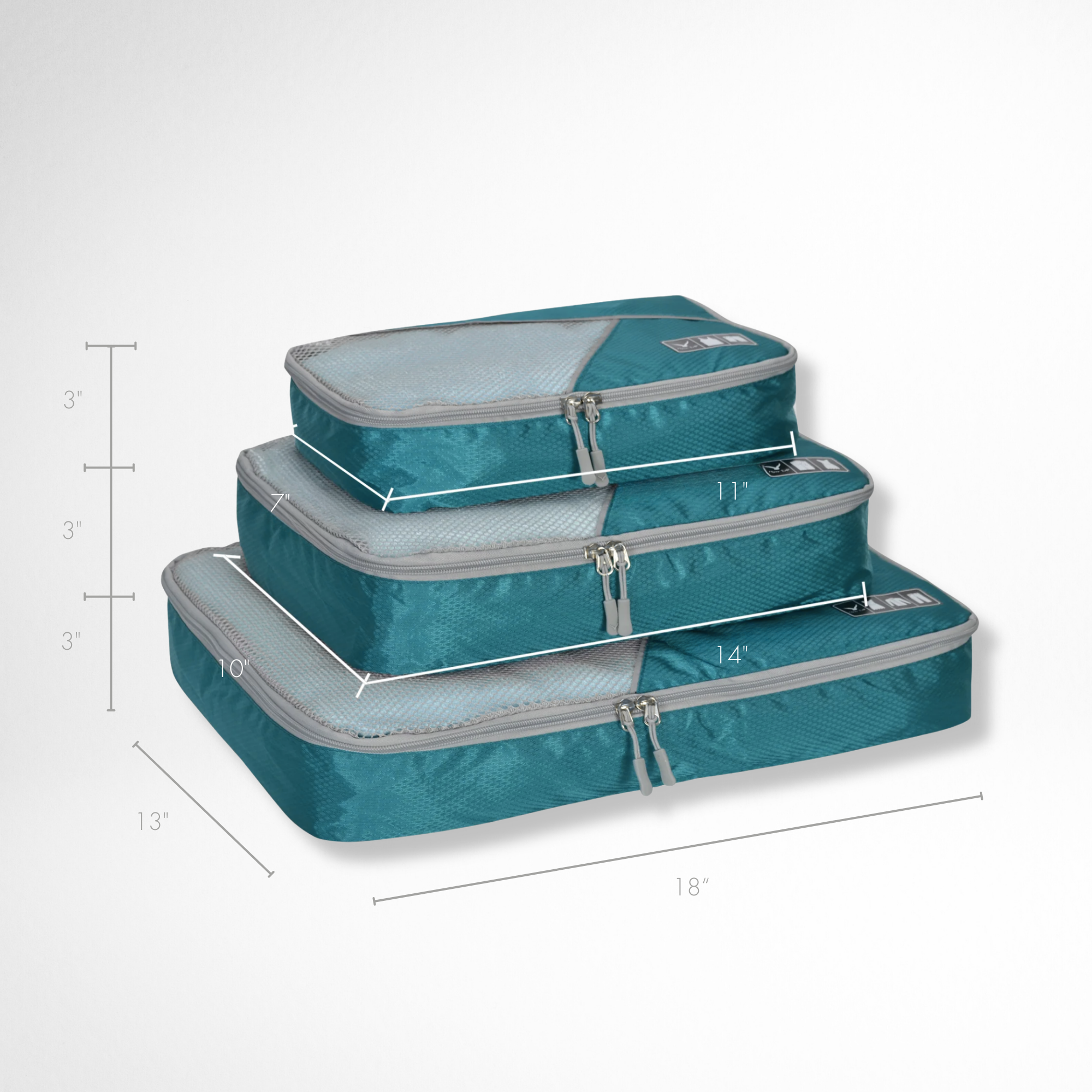 thumbnail image 2 of Hynes Eagle 3-Piece Packing Cubes Set – Travel Organizers For Carry-On Luggage 2 of 3