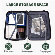 V-shaped stripe 3-in-1 PP trolley case 20in 24in 28in PP iron trolley classic color - dark gray (grain pattern)