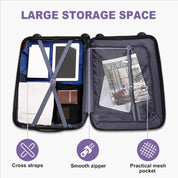 V-shaped stripes 4-piece set with PP handbag PP trolley case 14in 20in 24in 28in PP iron trolley fashionable color - taro purple (grain pattern)