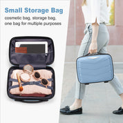 V-shaped stripes 4-piece suitcase with PP handbag PP trolley case 14in 20in 24in 28in PP iron trolley fashionable color - sky blue (grain pattern)