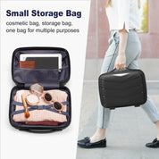 V-striped 4-piece suitcase with PP handbag PP trolley case 14in 20in 24in 28in PP iron trolley classic color - black (grained pattern)