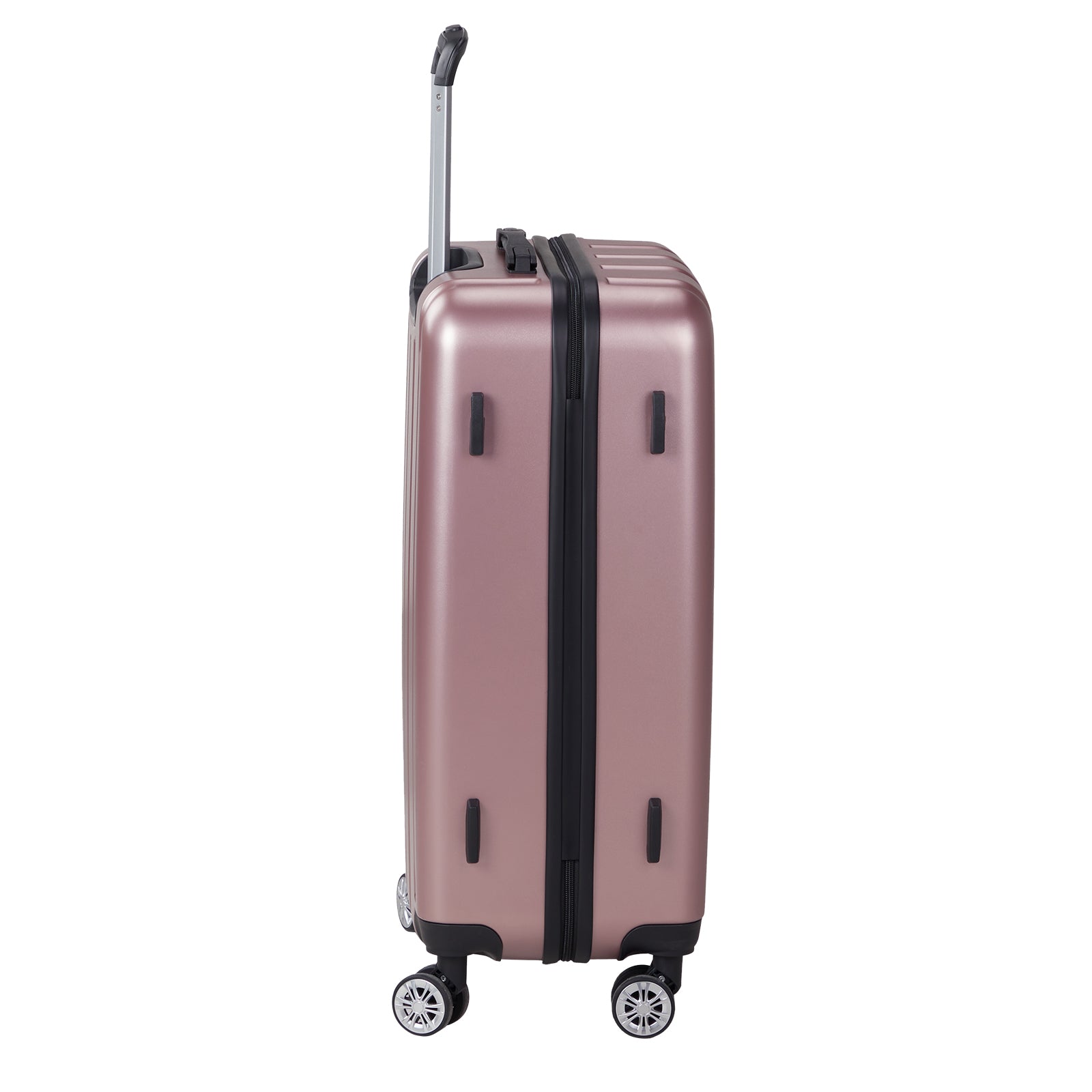 3-in-1 suitcase vertical stripes trolley case 20in 24in 28in ABS PC fashion color 02-rose gold