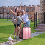 3-in-1 suitcase vertical stripes trolley case 20in 24in 28in ABS PC fashion color 02-wine red