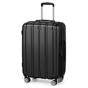 3-in-1 Set Vertical Stripe ABS&PC Trolley Case 20in 24in 28in ABS PC Classic Color 02-Black