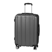 3-in-1 suitcase vertical stripes trolley case 20in 24in 28in ABS PC classic color 02-dark gray