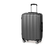 3-in-1 suitcase vertical stripes trolley case 20in 24in 28in ABS PC classic color 02-dark gray