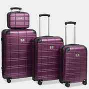 Luggage Sets ABS+PC Hardshell 4pcs Luggage Hardside Lightweight Durable Suitcase sets Spinner Wheels Suitcase with TSA Lock (12/20/24/28),Purple