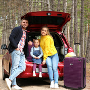 Luggage Sets ABS+PC Hardshell 4pcs Luggage Hardside Lightweight Durable Suitcase sets Spinner Wheels Suitcase with TSA Lock (12/20/24/28),Purple