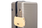 3 Piece Luggage Sets ABS Lightweight Suitcase with Two Hooks, Spinner Wheels, TSA Lock, (20/24/28) GOLD