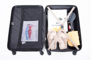 3 Piece Luggage Sets ABS Lightweight Suitcase with Two Hooks, Spinner Wheels, TSA Lock, (20/24/28) GOLD