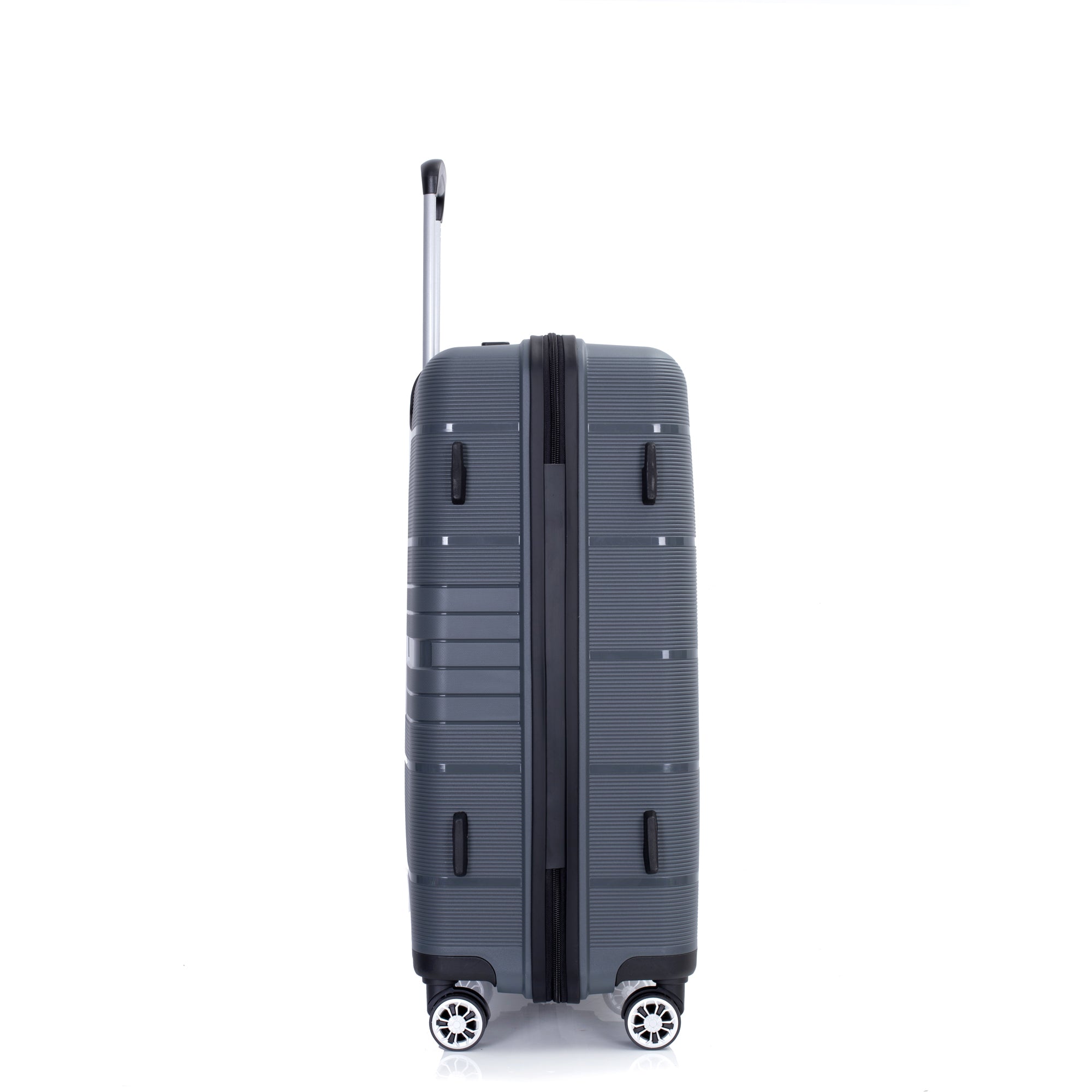Hardshell Suitcase Double Spinner Wheels PP Luggage Sets Lightweight Durable Suitcase with TSA Lock,3-Piece Set (20/24/28) , Gray