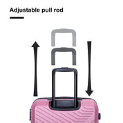 3 Piece Luggage Sets ABS Lightweight Suitcase with Two Hooks, Spinner Wheels, TSA Lock, (20/24/28), Pink