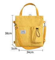 Harajuku Canvas Shoulder Bag for Women - Stylish Preppy Handbag with Pockets, Lightweight, Perfect for Students and Daily Use