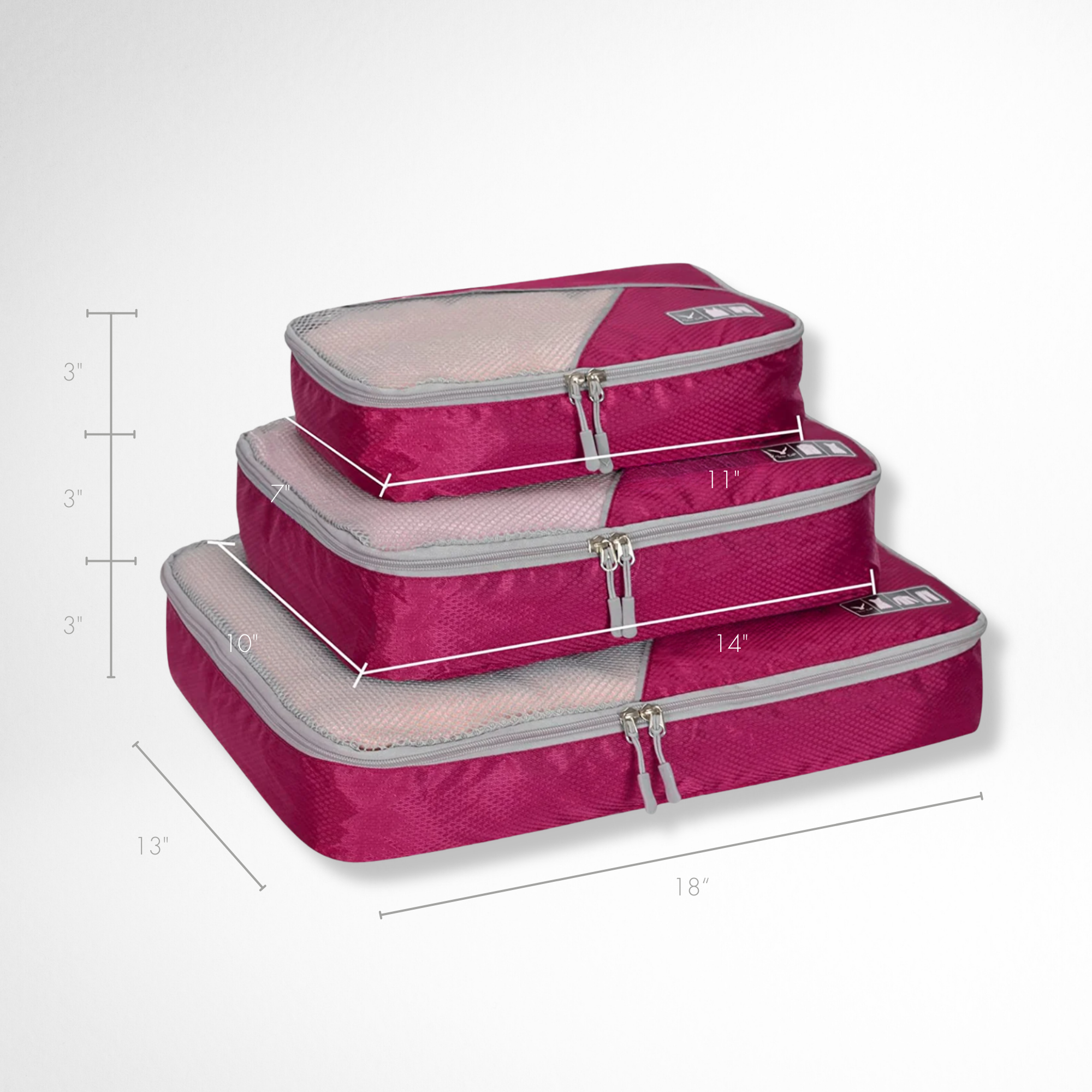 Basic Travel Packing Cube Set (3 pcs) – Hynes Eagle